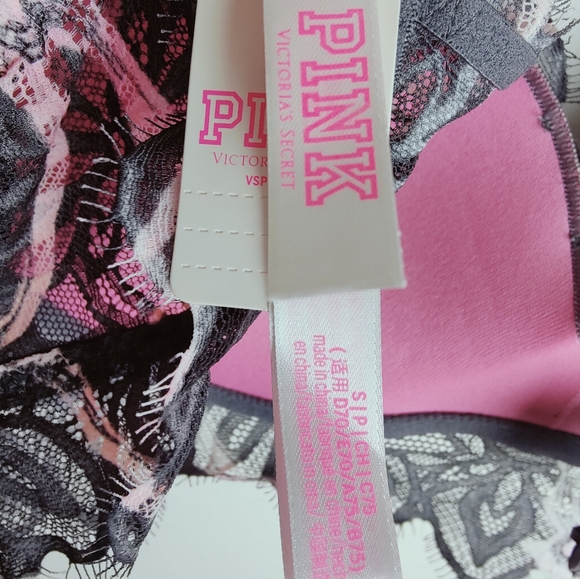 Victoria's Secret PINK Eyelash Lace Date Push Up Bralette, Sz S - Picture 11 of 15